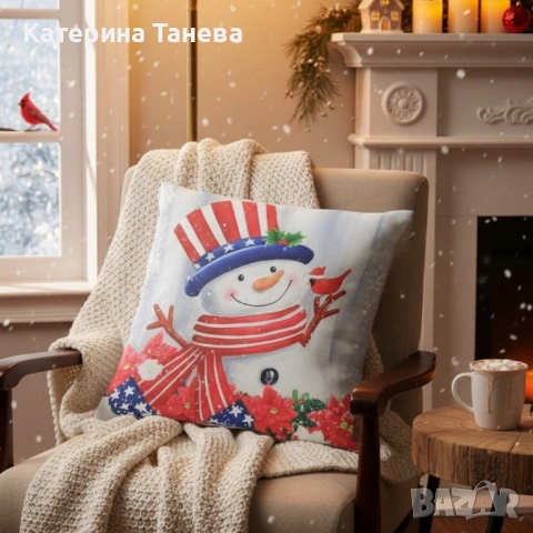 Коледни декоративни калъфки за възглавници – 7 уникални празнични дизайна, 6бр в комплект, снимка 2 - Декорация за дома - 52076322