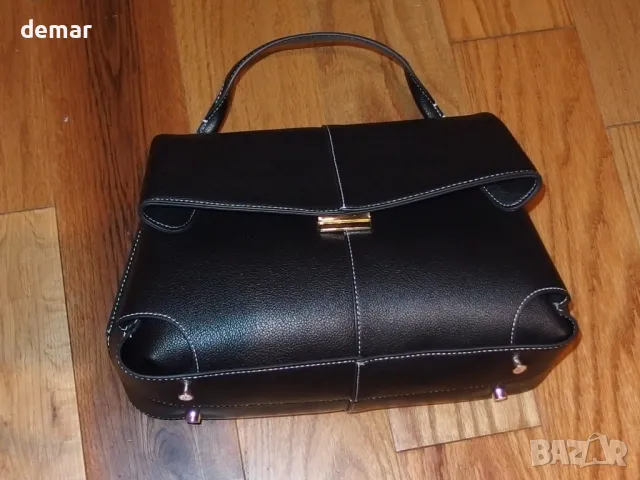 HICARRY Дамска чанта през рамо, елегантна дизайнерска, изкуствена кожа, черна , снимка 7 - Чанти - 47370012