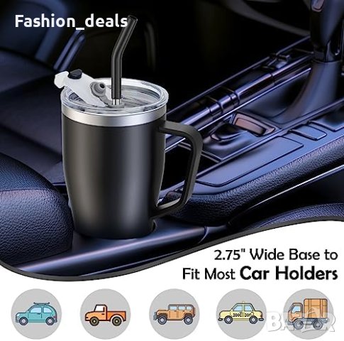 Нова изолирана вакумна чаша с 2 капак кафе топли и студени напитки, снимка 9 - Други стоки за дома - 41805520