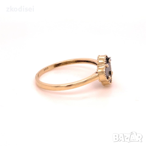 Златен дамски пръстен 1,83гр. размер:58 14кр. проба:585 модел:35631-1, снимка 3 - Пръстени - 52629401