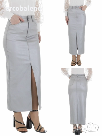 Дамска дълга пола от еко кожа, 4цвята , снимка 8 - Поли - 52506812