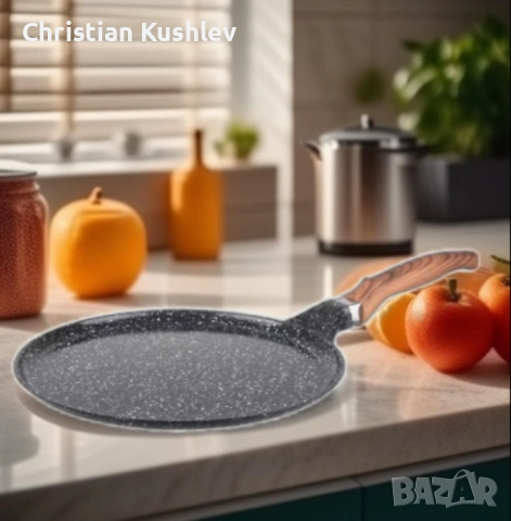 Тиган за палачинки Goldmann GM-1124, 24/28см., Лят алуминий, Керам. покр., Индукция