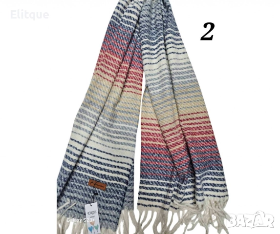 Дамски всекидневен шал с ресни, в абстрактни различни десени, снимка 4 - Шалове - 52843102