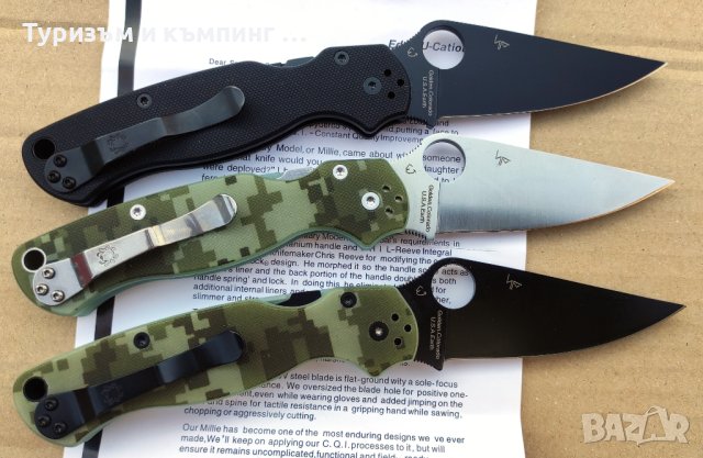 Сгъваем нож Spyderco  Paramilitary, снимка 15 - Ножове - 40377095