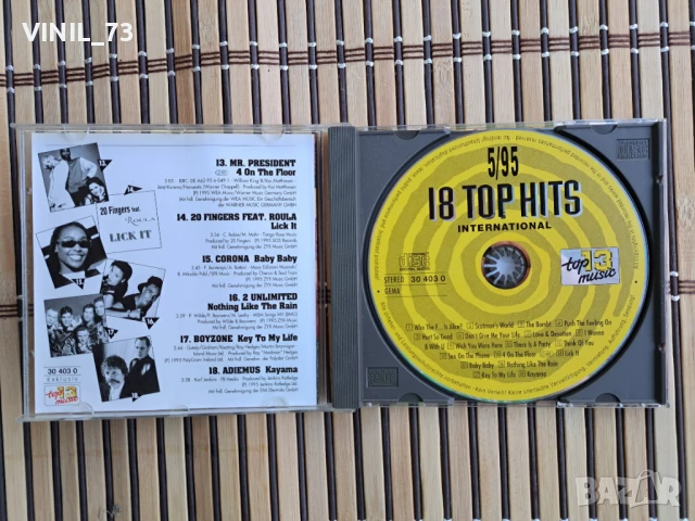 	18 Top Hits International 5/95, снимка 2 - CD дискове - 50534561