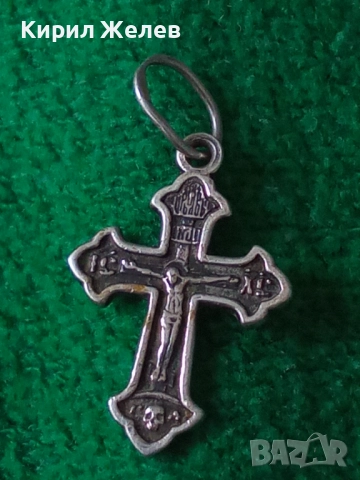 Старо сребърно кръстче 20522, снимка 3 - Колиета, медальони, синджири - 52360175