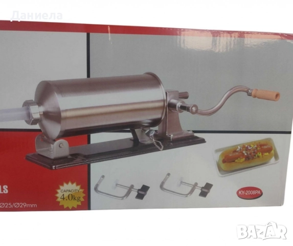 Ръчна машина за пълнене на колбаси,неръждаема стомана,капацитет 4 кг., снимка 5 - Други - 52531964
