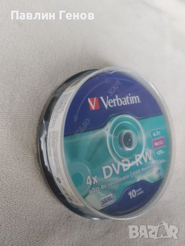 Verbatim DVD-RW, презаписваем, 4.7 GB, 4x, 10 броя в шпиндел, снимка 4 - Други - 40263616