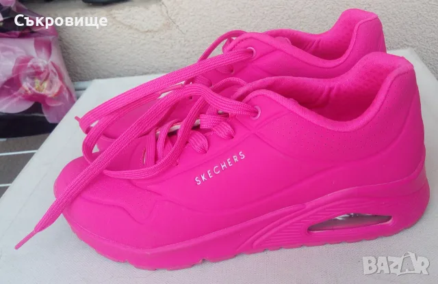 Нови сникърси SKECHERS дамски обувки Uno Night Shades hot pink розови