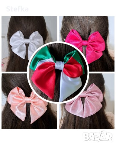 Сатенена шнола с голяма панделка, снимка 3 - Аксесоари за коса - 44355773