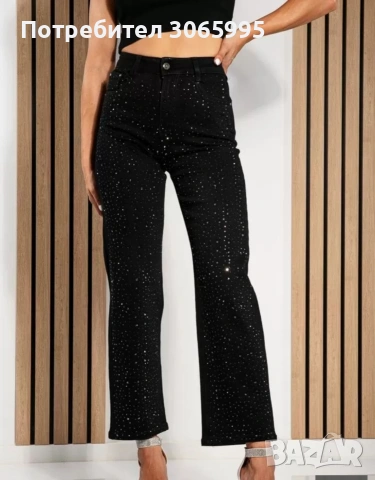 черни дънки с камачета, снимка 2 - Дънки - 53202488