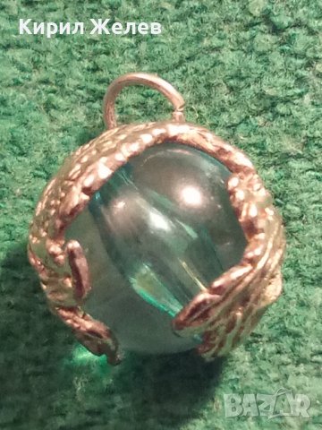 СТАР ПОСРЕБРЕН КРИСТАЛЕН БЕЛ ЕПОК АРТ ПЕНДАНТ МЕДАЛЬОН с ВЕНЕЦИАНСКО СТЪКЛО ТОПЧЕ МУРАНО 20806, снимка 3 - Антикварни и старинни предмети - 35642405