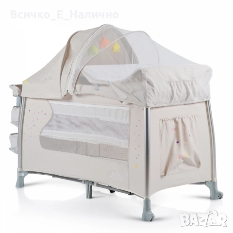 Детска кошара Cangaroo iSleep (бебешка кошара на 2 нива, с повивалник), снимка 12 - Кошарки - 51605981