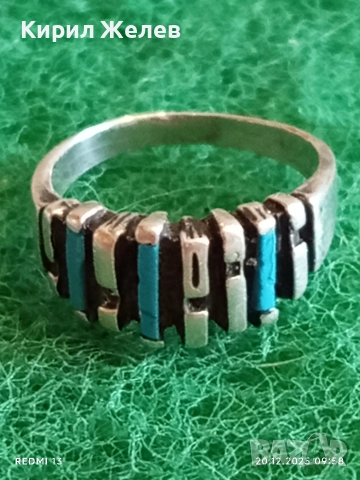 СРЕБЪРЕН ПРЪСТЕН с ТЮРКОАЗ МЕКСИКАНСКИ СТИЛ АРТ БИЖУ МАЙСТОРСКА ИЗРАБОТКА 43192
