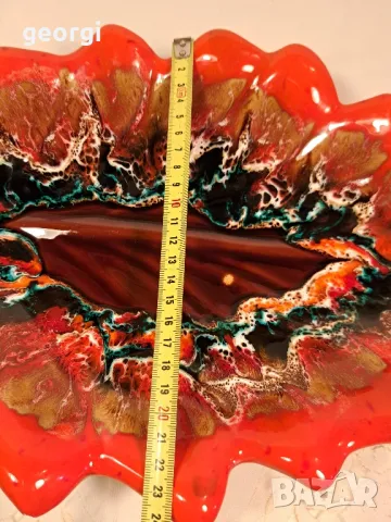 френско керамично плато листо Vallauris  6/5, снимка 7 - Декорация за дома - 49318267