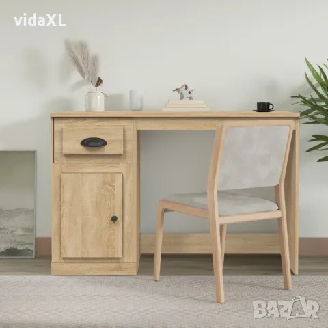 vidaXL Бюро с чекмедже, сонома дъб, 115x50x75 см, инженерно дърво, снимка 2 - Бюра - 56147974