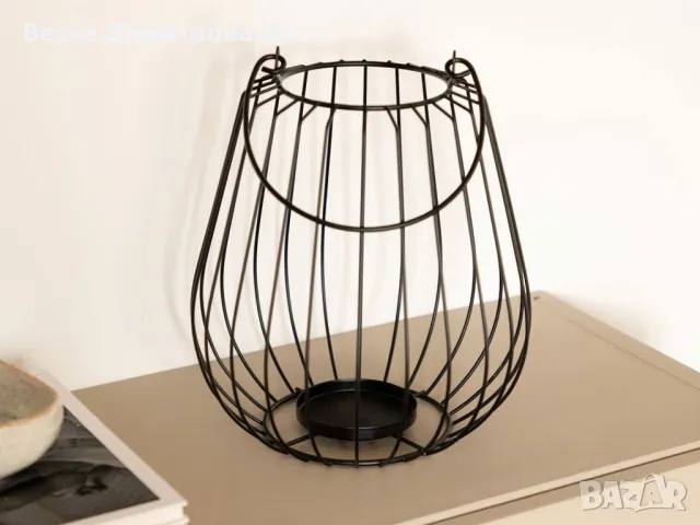 Метален свещник във форма на фенер, снимка 3 - Декорация за дома - 48949658