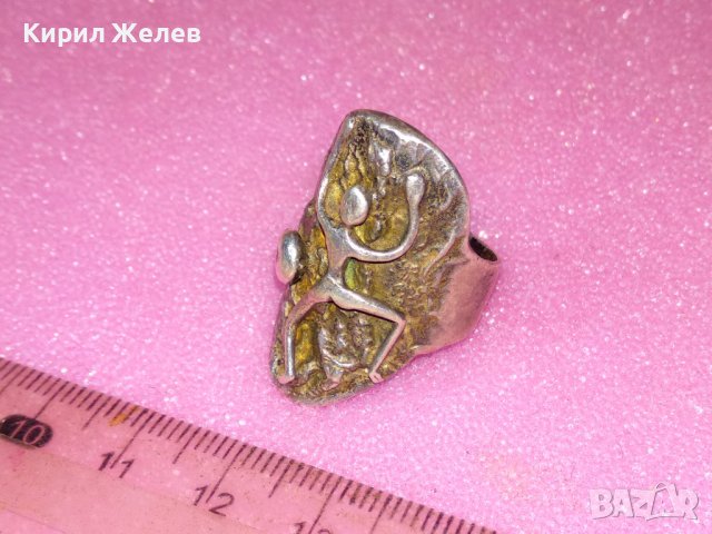 МАРКОВ ФИГУРАЛЕН СРЕБЪРЕН ПРЪСТЕН СРЕБРО 925 БИЖУ ХУДОЖЕСТВЕНА МАЙСТОРСКА РЪЧНА АРТ ИЗРАБОТКА 41956, снимка 11 - Пръстени - 44390901
