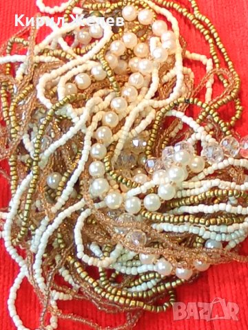 ВЕЛИКОЛЕПНА МЪНИСТЕНА ОГЪРЛИЦА ХИЛЯДИ РЪЧНО НИЗАНИ ЗВЕНА МЪНИСТА РЕТРО НАКИТ БИЖУ 34663, снимка 14 - Колиета, медальони, синджири - 39190546