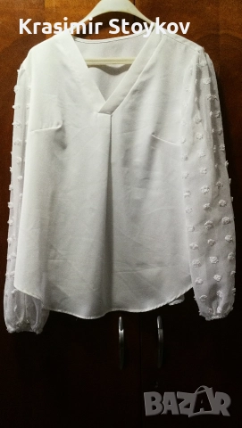Официална дамска бяла блуза