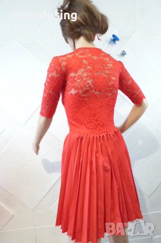 Червена детска рокля за спортни танци с дантела, снимка 7 - Детски рокли и поли - 51218598