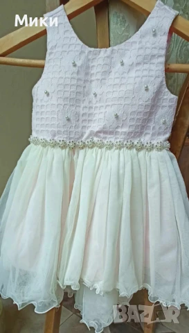 Официална Бебешка рокля за кръщене, рожден ден или шаферка 86-92см, снимка 4 - Бебешки рокли - 50562525