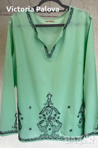 Красива блуза  SOUL REBEL индийски памук с мъниста, снимка 4 - Ризи - 50549498