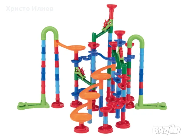 Голяма Детска писта с топчета 120 части и 20 стъклени топки