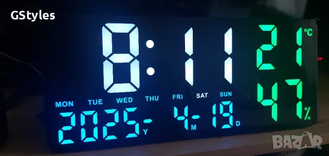 голям лед дигитален часовник 35см/15см, снимка 3 - Друга електроника - 49957219