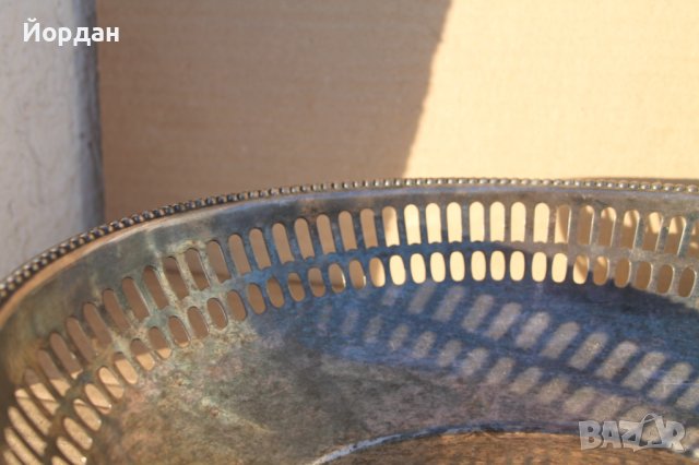 Посребрена фруктиера , снимка 2 - Антикварни и старинни предмети - 44420816