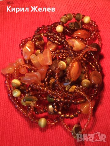 СТАРИННО КОЛИЕ от ХАЛЦЕДОН МЪНИСТА и КОТЕШКО ОКО 14437, снимка 10 - Колиета, медальони, синджири - 29555694