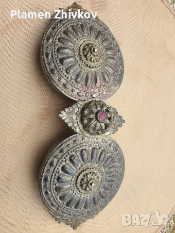 стара българска пафта с прекрасна патина и живамна позлата , снимка 2 - Колекции - 53005478