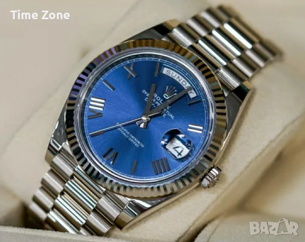 Rolex Day-Date 40mm President White Gold Blue Dial Automatic Различни Варианти, снимка 4 - Мъжки - 48183489