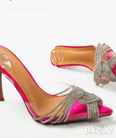 Прозрачни обувки с ток, снимка 7 - Дамски обувки на ток - 52907348