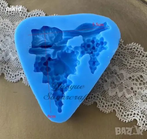 2 чепки грозде чепка грозде на асма силиконов молд форма фондан шоколад гипс декор, снимка 3 - Форми - 48676990