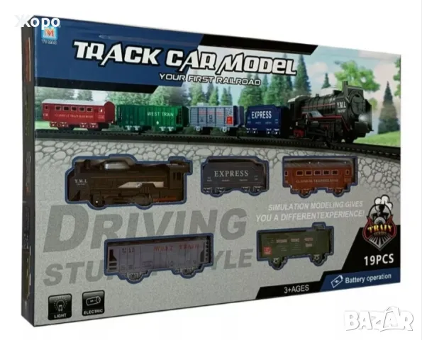 ЕЛЕКТРИЧЕСКИ ДЕТСКИ ЕКСПРЕС ТОВАРЕН ВЛАК-19 С ЗВУК И СВЕТЛИНА 20076, снимка 2 - Влакчета, самолети, хеликоптери - 47444998