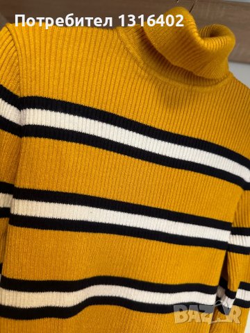 Поло в цвят горчица, размер XS/S, снимка 2 - Блузи с дълъг ръкав и пуловери - 44482355