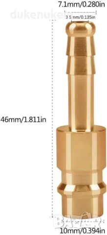 НОВИ! Месингови Пневматични Бързи Връзки, 6 мм, 2 бр/к-кт, снимка 2 - Други инструменти - 49857317