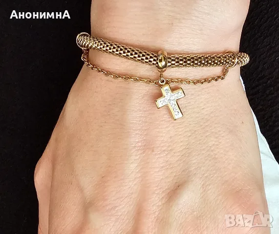 Гривна с кръстче, снимка 3 - Гривни - 55860177