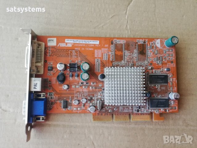 Видео карта ATi Radeon Asus A9200SE 128MB DDR 64bit AGP, снимка 1 - Видеокарти - 40364060