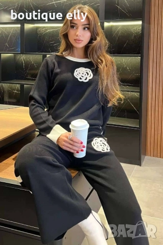 дамски комплект в бяло и черно, снимка 2 - Комплекти - 52283319