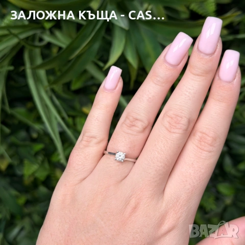 Пръстен 14к Бяло Злато С Камък | Gold | Bqlo Zlato, снимка 7 - Пръстени - 53704507