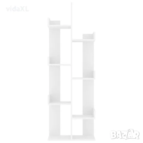 vidaXL Библиотека, бяла, 48x25,5x140 см, инженерно дърво, снимка 4 - Ракли - 56147878