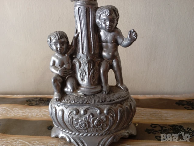 Свещник в бароков стил, снимка 2 - Антикварни и старинни предмети - 51149644