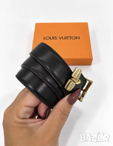 Louis Vuitton двулицев колан естествена кожа в кутия, снимка 5 - Колани - 56303387