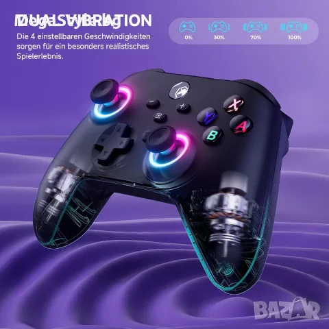 Безжичен Контролер ECHTPower SP06 – RGB, Hall Effect, 1000mAh (За Switch / PC / iOS / Android), снимка 6 - Аксесоари - 55750910