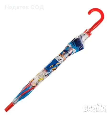 Детски  автоматичен чадър Соник, 64 см., снимка 2 - Чадъри - 49165158