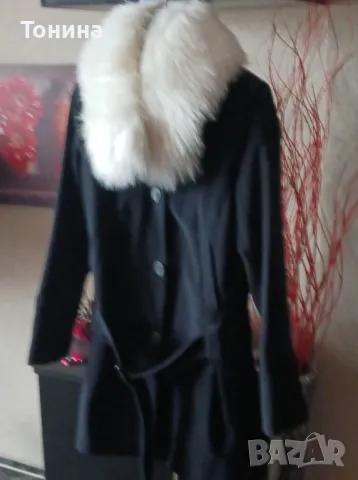 Дамско черно секси палто , снимка 2 - Палта, манта - 48686941