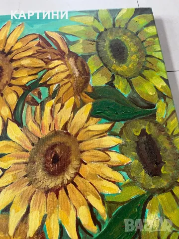 Любомир Петров картина - Слънчогледи 2007 г., снимка 5 - Картини - 49299847