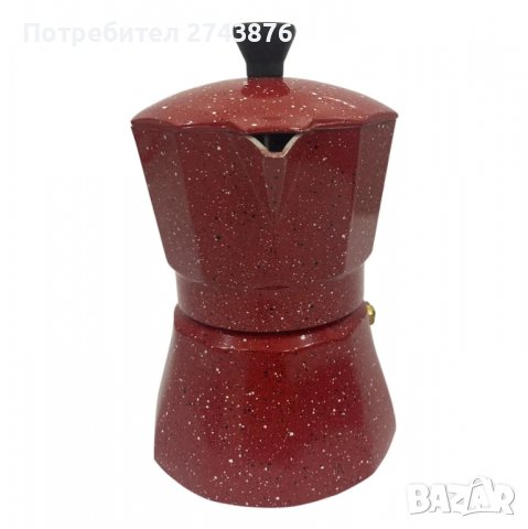 КАФЕВАРКА ЗА КОТЛОН ЗА 4-6 КАФЕТА MOKA COFFEE -ЧЕРВЕНА, снимка 2 - Съдове за готвене - 39579384